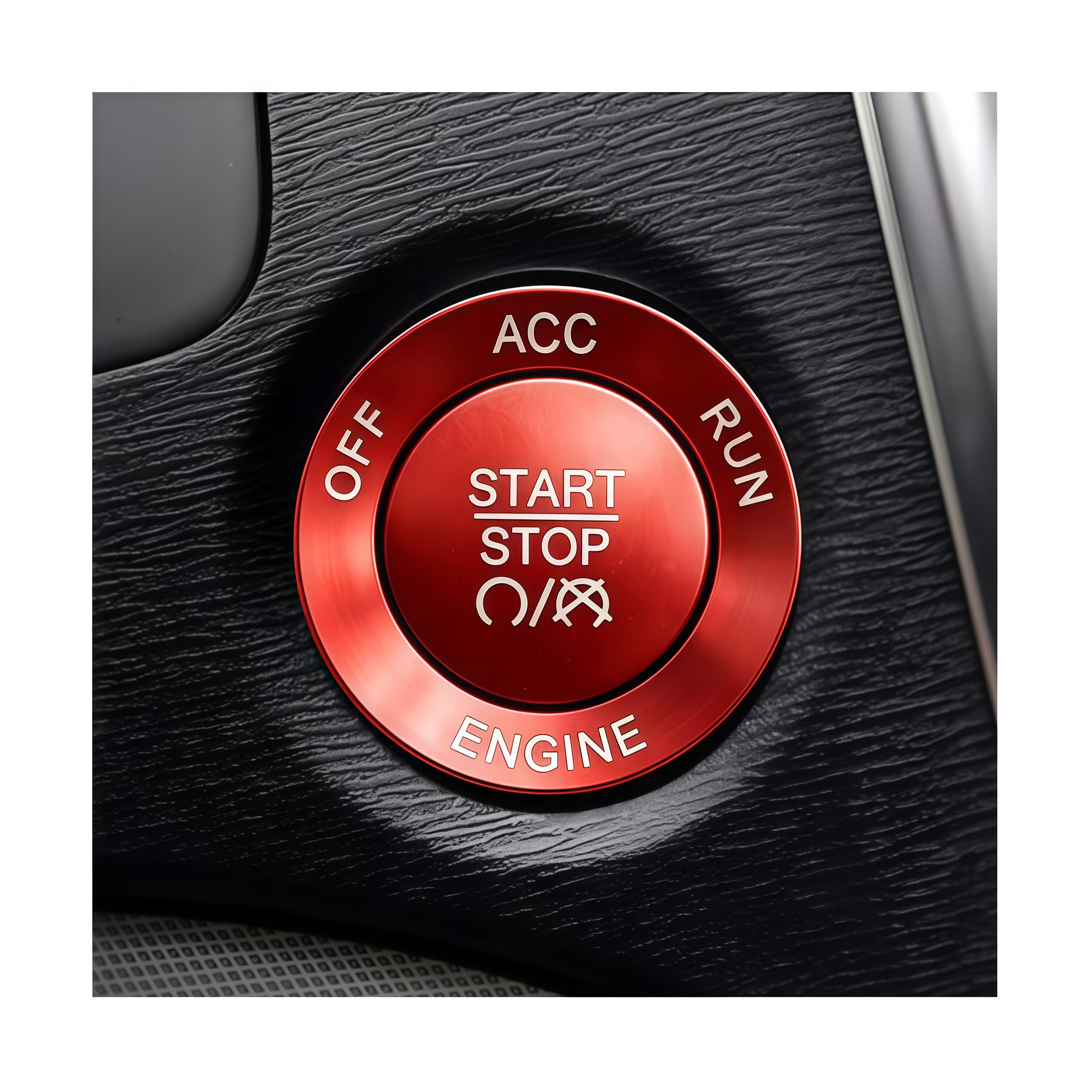 Guilcam Car Start Button Cover, Aluminum Vehicle Engine Ignition Knob Protective