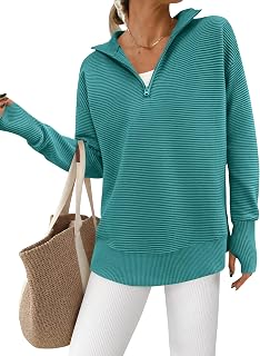 PRETTYGARDEN Womens Casual Long Sleeve V Neck Pullover Tops Pullover Tops Pullover Tops with Thumb Hole