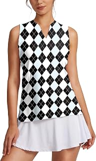 Obla Women's Sleeveless Golf Shirt V-Neck Lightweight Quick Dry Tennis Tank Tops Polo Shirts for Women