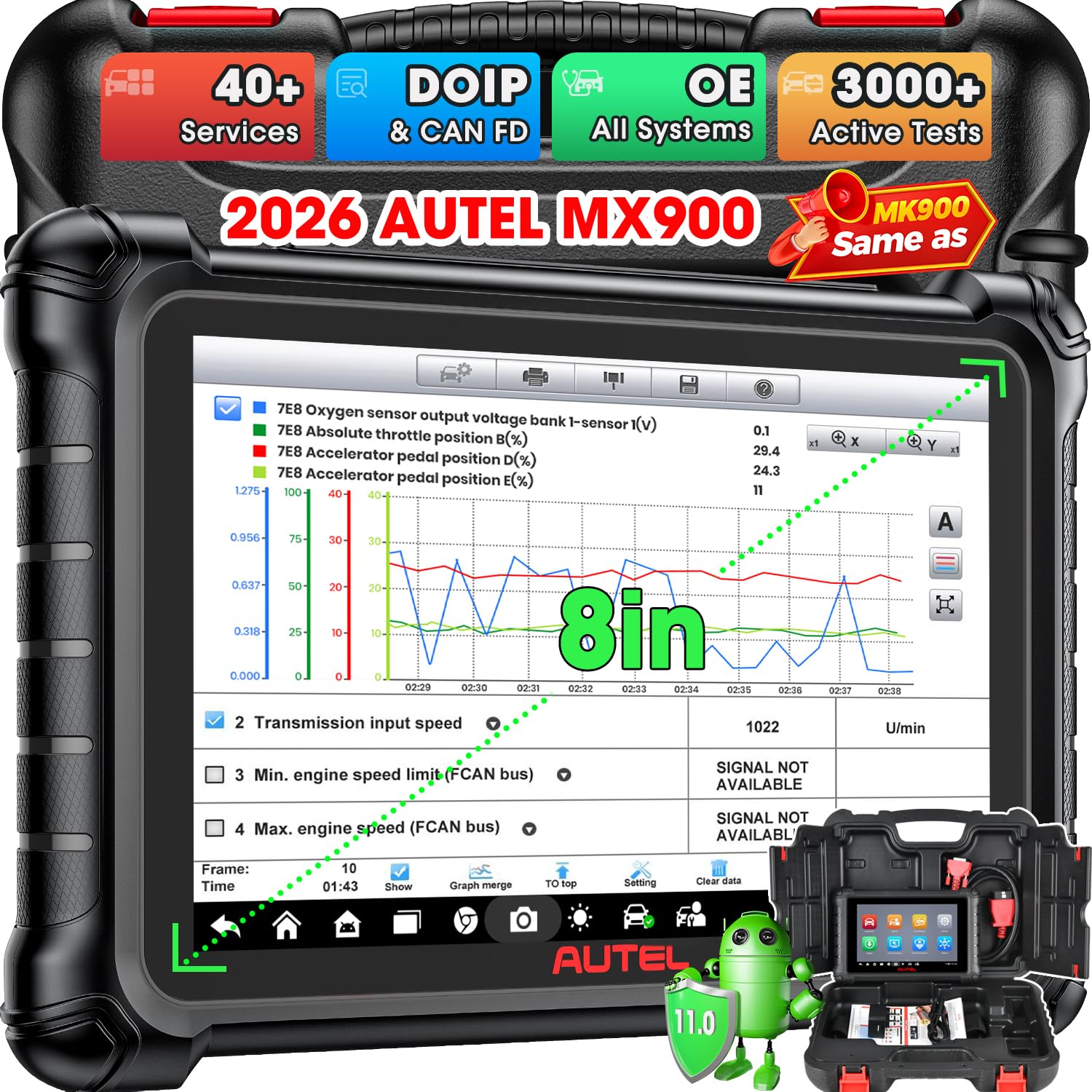 Autel MaxiCheck MX900 Scanner, 3000+ Bidirectional Diagnostic, CAN FD DoIP