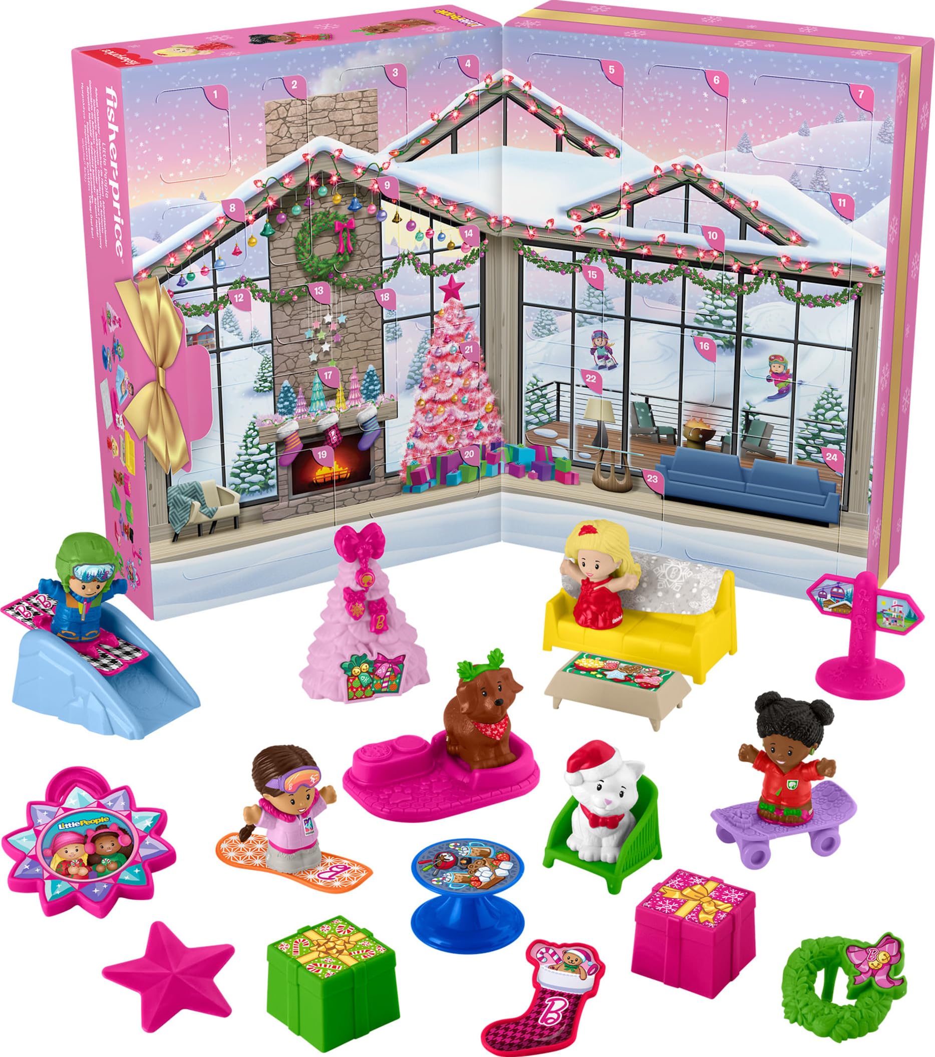 Fisher-Price Little People Barbie Advent Calendar | Christmas Playset, 24 Toy Fi