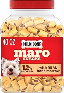 Milk-Bone MaroSnacks Small Dog Treats with Real Bone Marrow, 40 Oz. | Dog treats with 12% protein