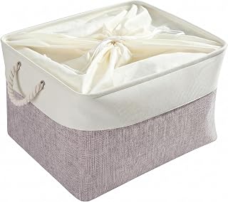 Mangata storage basket fabric, foldable storage box, cupboard basket storage fabric with cotton rope for toys, wardrobes, shelves, clothes