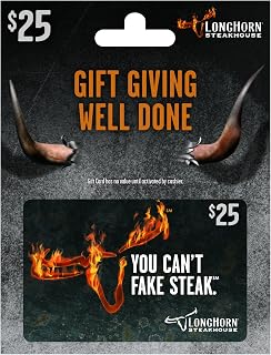 Longhorn Steakhouse Physical Gift Card | Traditional - $25