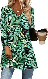 JomeDesign Camisetas de verano con cuello en V y manga 3/4 para mujer, estilo casual, ropa de moda 2026