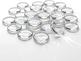 Eunenete 55 Pieces 1 Inch/25mm Round Clear Glass Dome Cabochons, Non-Calibrated Round for Jewelry Making,Photo Cameo Pendants, Necklaces DIY Crafts