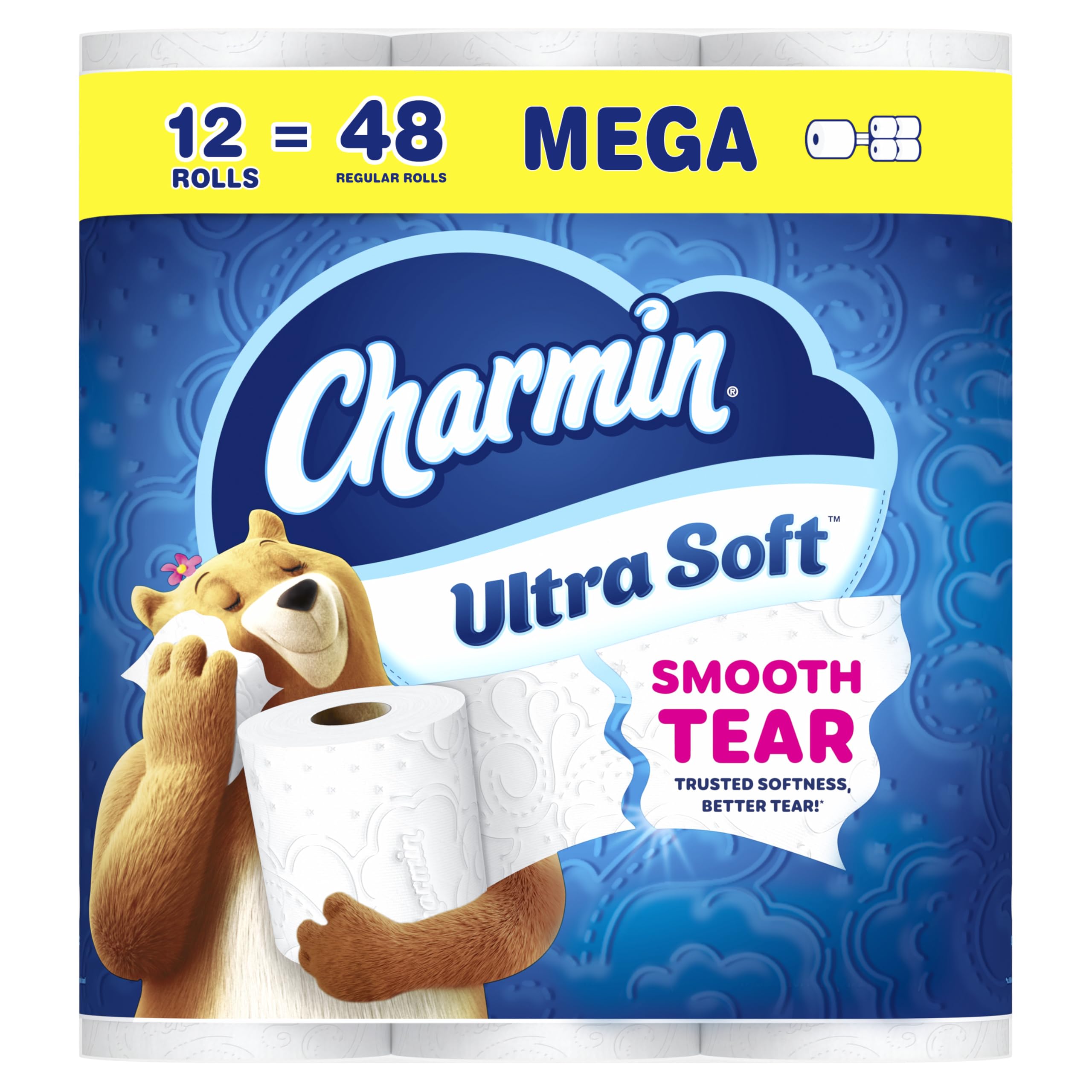 Charmin Toilet Paper Ultra Soft, 12 Mega Rolls = 48 Regular Rolls, 2-ply Bath Ti