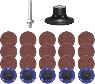 Generic 22 Piece Quick Change Disc Set 2" Roll-Lock Sanding Disc with 1/4" Shank Pad Holder 80 Grit Surface Conditioning Disc for Polishing Rust Removal