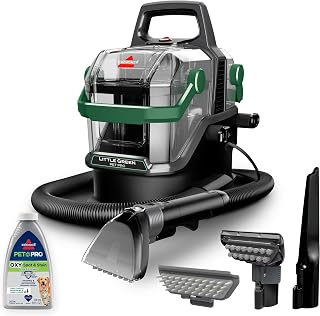 BISSELL Little Green Pet Pro Portable Carpet Cleaner, 3909 | Includes crevice tool, pet hair removal & self-cleaning tough stain tool; car/auto detailing capability