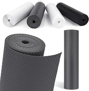 EVA Fridge Mat, Non-Slip Non-Stick, Plastic Fridge Mat for Fridge Cupboard Shelf, Protection for Camping Cabinet, Under Sink Kitchen (Grey/30cm x 305cm)