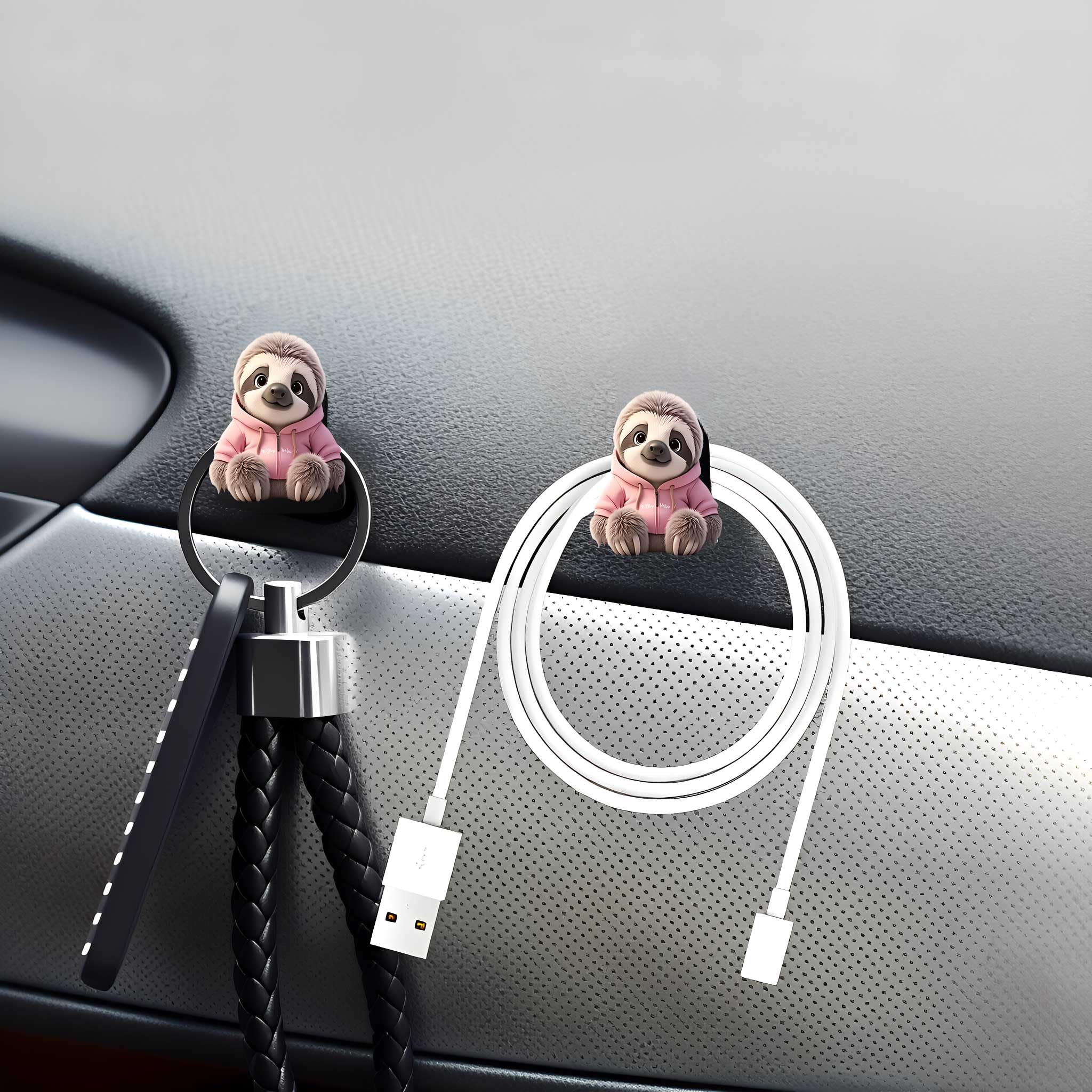 2 Pcs Multi-Function Adhesive Hooks for Hanging Keys, USB Cables and Headphones,