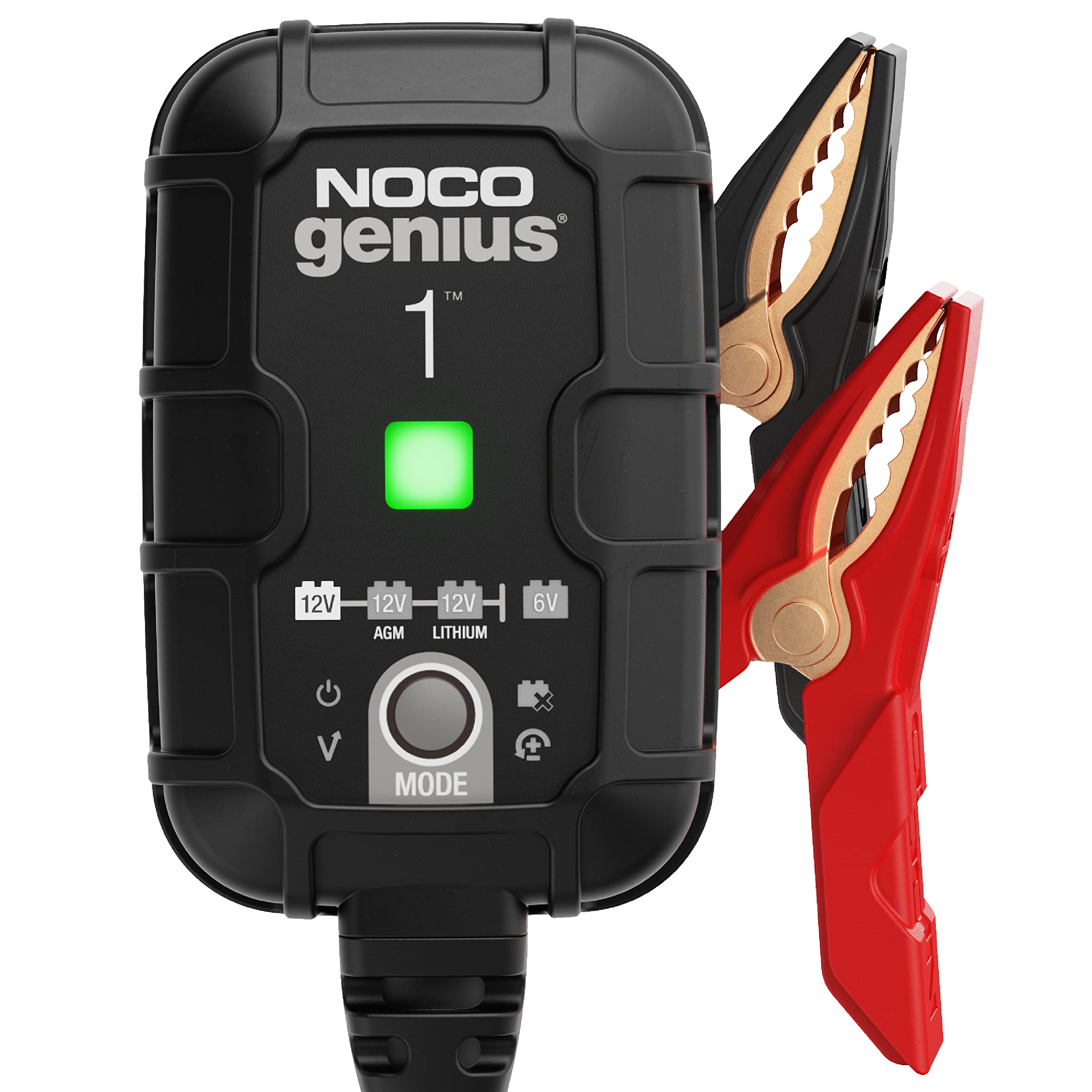 NOCO GENIUS1 1A 6/12V Smart Battery Charger, Trickle Charger &amp; Maintainer | 