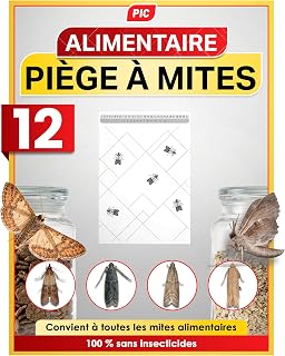 PIC Anti Food Moths - 12x Pheromone Trap for Kitchen and Cupboard | Insecticide free, food safe, effective for up to 8 weeks, early detection in closet and pantry