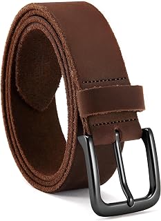 CHAOREN Mens Belts Casual for Jeans - Full-Grain Leather, Durable Cowhide