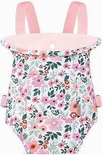 GAGAKU Doll Carrier Fits IKEA Doll, Reborn Baby Doll, Bitty Baby, American Girl Doll up to 18 Inches, Doll Accessories - Pink (Leaf)