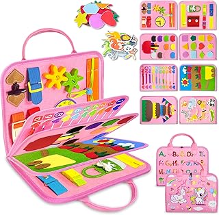 Exorany Busy Board Montessori Toys for Toddler Girl Birthday Gift Busy Book | Airplane Car Travel Toy, Learning Educational Toys, Activity Book, Toddler Activities, Sensory Toys, Fine Motor Skills