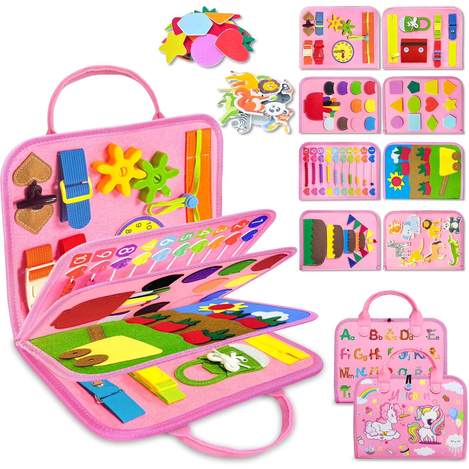 Exorany Busy Board Montessori Toys for Toddler Girl Birthday Gift Busy Book | Ai