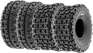 SunF 21x7-10 Front &amp; 20x10-9 Rear ATV UTV Knobby Sport Tires,6 PR Tubeless A027, Set of 4