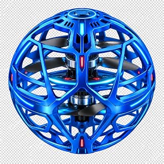 Bridge Cutters Blue Pro Flying Orb Returning Hover Ball with LED Lights, 7 Minute Rechargeable Boomerang Spinner Mini Drone, Indoor Outdoor Magic Fly Sphere, Birthday Gifts for Boys and Girls