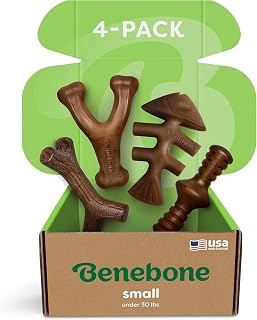 Benebone Small 4-Pack Dog Toys for Aggressive Chewers – Under 30 lbs