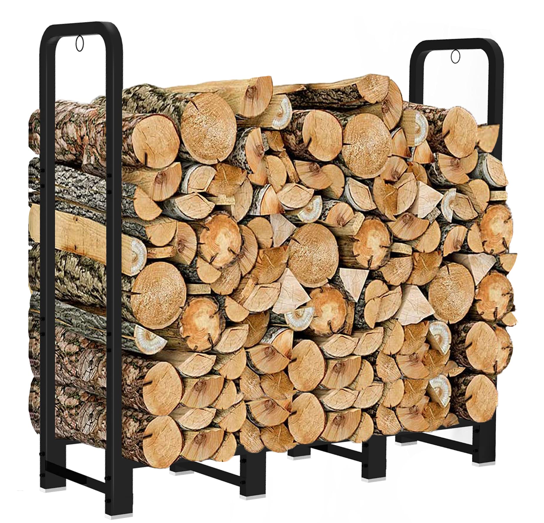 Artibear Firewood Rack Stand 4ft Heavy Duty Logs Holder for Outdoor Indoor Firep