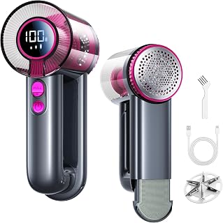 DRFLASH 2-in-1 Rechargeable Fabric Shaver & Lint Remover,1800mAh | 3-Speed Lint Shaver with Digital LED Display, Type-C Fast Charging Port, Portable for Clothes, Furniture, Couches, Blankets