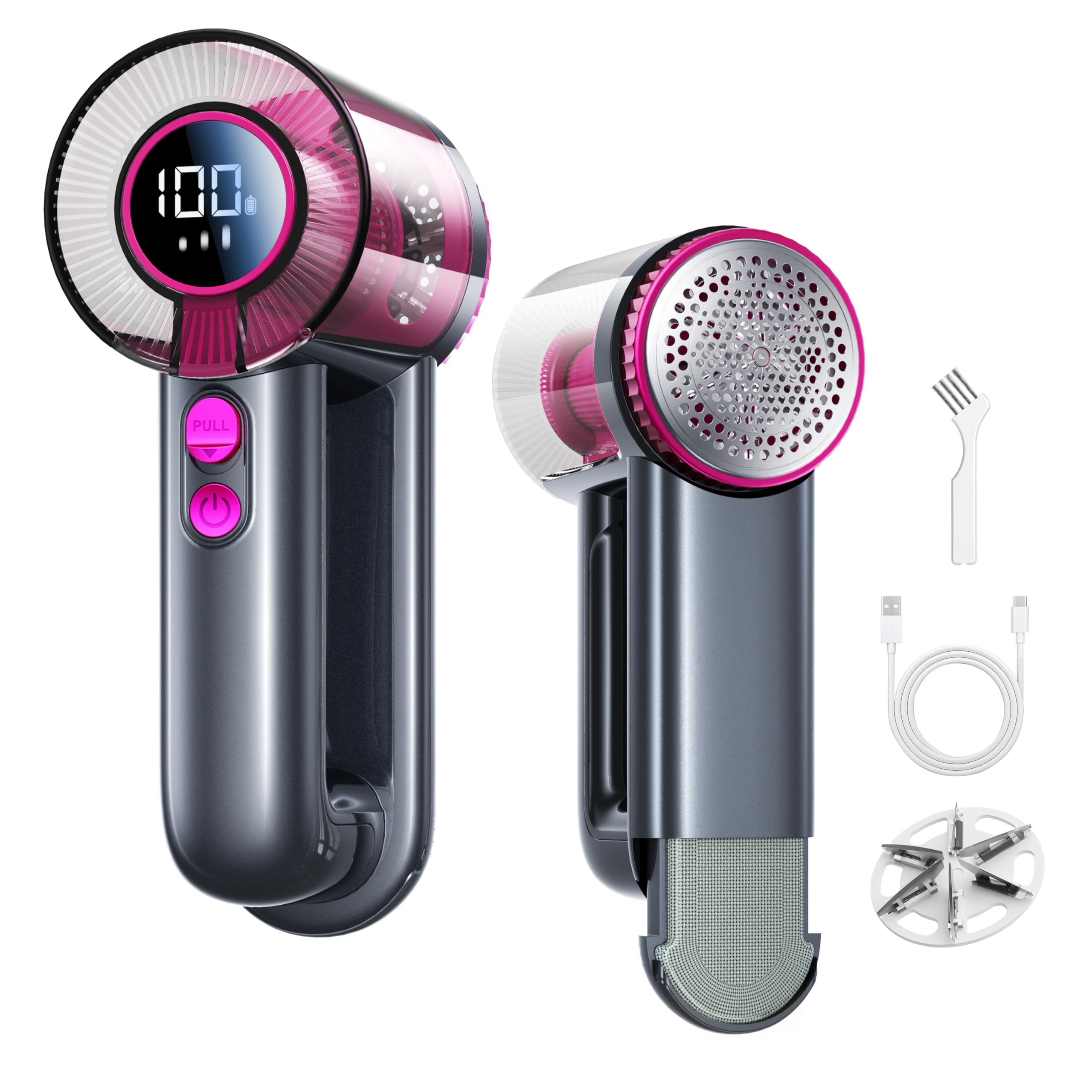 DRFLASH 2-in-1 Rechargeable Fabric Shaver & Lint Remover,1800mAh | 3-Speed Lint 