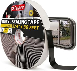 XFasten Butyl Sealing Tape, Black, 1/8-In x 3/4-In x 30-Foot Plumbers Putty, RV Sealant, Boat Sealing, EDPM Butyl Tape