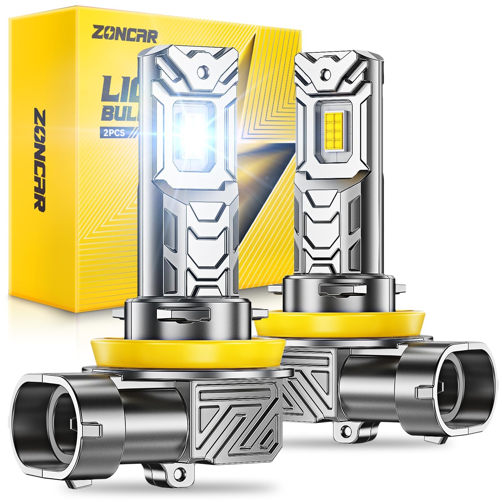 ZonCar H11 LED 𝗛𝗲𝗮𝗱Iight Bulbs, 60000LM 6500K Cool White, H8 H9 H16 𝗛𝗲𝗮𝗱light Bu