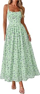 PRETTYGARDEN Women's Summer Boho Maxi Dress A Line Eyelet Floral Sundresses