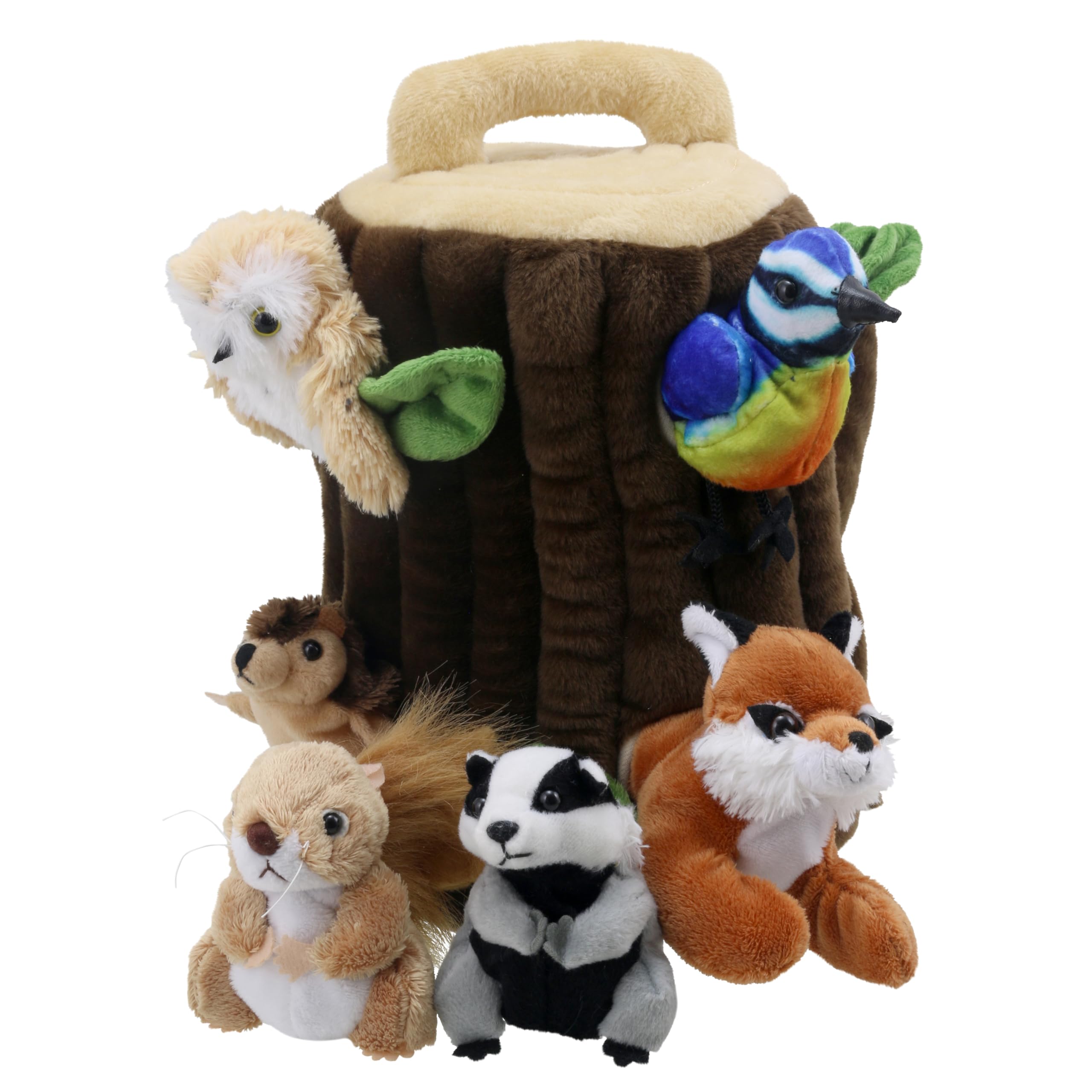 The Puppet Company Hideaway Tree House – Soft Plush Finger Puppets for Toddlers 