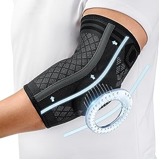 CAMBIVO Elbow Support for Men&Women 2 Pack, Upgraded Tennis Elbow Support Arm Sleeves with Gel Pad and Dual Stabilizers, Elbow Brace for Tennis, Golfer, Weightlifting, Tendonitis