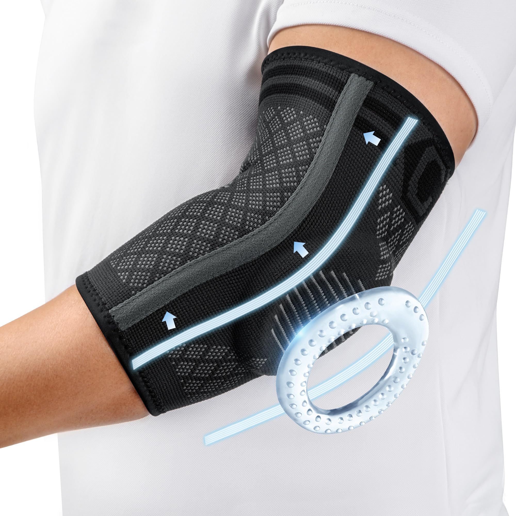 CAMBIVO Elbow Support for Men&Women 2 Pack, Upgraded Tennis Elbow Support Arm Sl