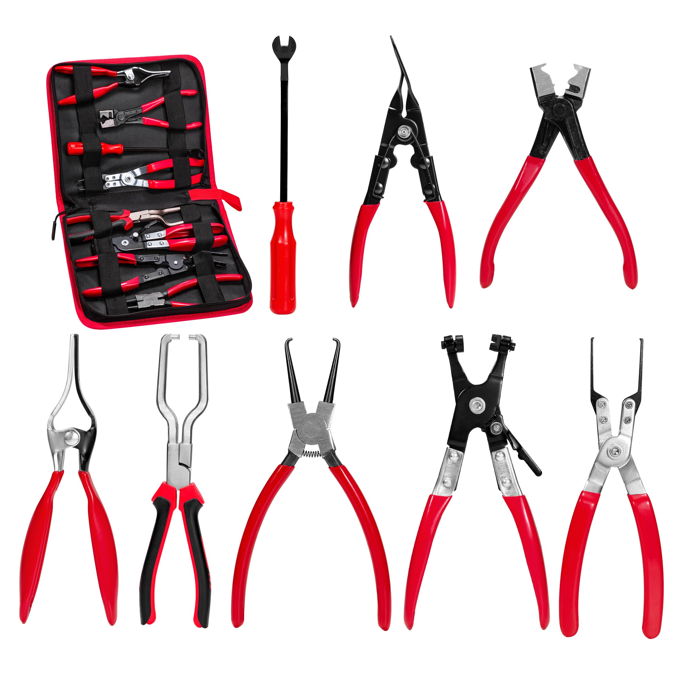 8-Piece Fuel Line Disconnect Tool Set with Hose Clamp Pliers, Relay Puller, Pane