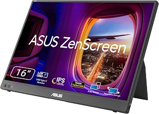 [Amazon.co.jp Exclusive] ASUS ZenScreen MB16FC-J Portable Monitor - 16 inch, 16:10 Screen Ratio, WUXGA (1920 x 1200) Resolution, IPS Panel, Pass-Through Power Supply, Automatic Rotation, USB Type-C