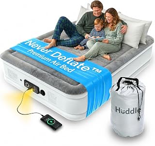 Huddle NEVER DEFLATE™ Luxury King Air Bed with Built-In Pump, 150 x 200 x 46cm, Good Housekeeping Winner 2026, USB-C Charging & Nightlight