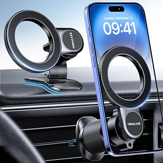 Miracase for MagSafe Car Mount【Won’t Block Vent & 20 Strongest Magnets】 Magnetic Phone Holder for Car Phone Holder Mount Dash for Car Accessories for Women Men for iPhone 17 Pro Max Air 16 15 14 13 12
