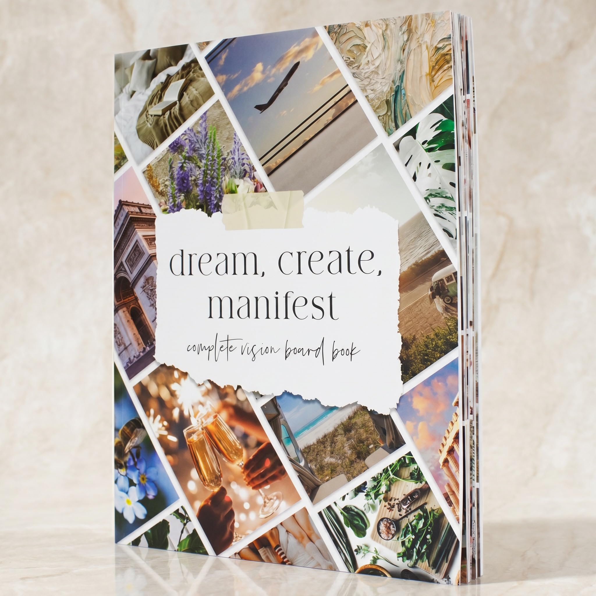 Inspirational Vision Board Book - Complete Kit with Pictures &amp; Quotes | A Co