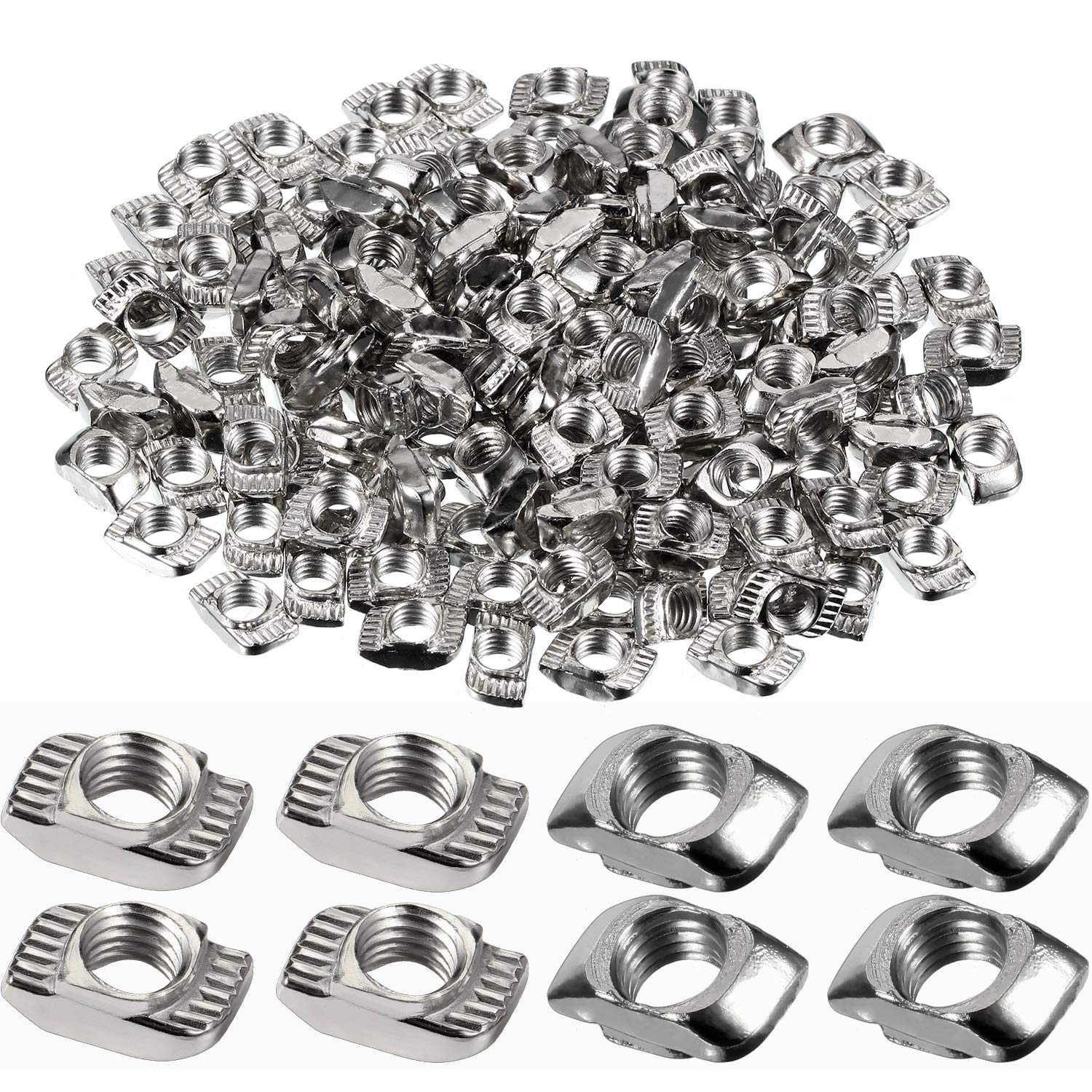 Hotop 150 Pieces 2020 Series T Nuts M5 T-Slot Nut Hammer Head Fastener | Plated 