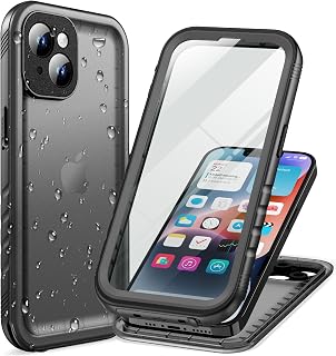 Cozycase TOP Military Protection Waterproof 360 Case for iPhone 14, Black