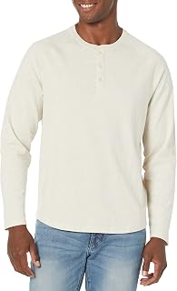 Amazon Essentials Uomo Camicia Henley a Maniche Lunghe in 100% Cotone