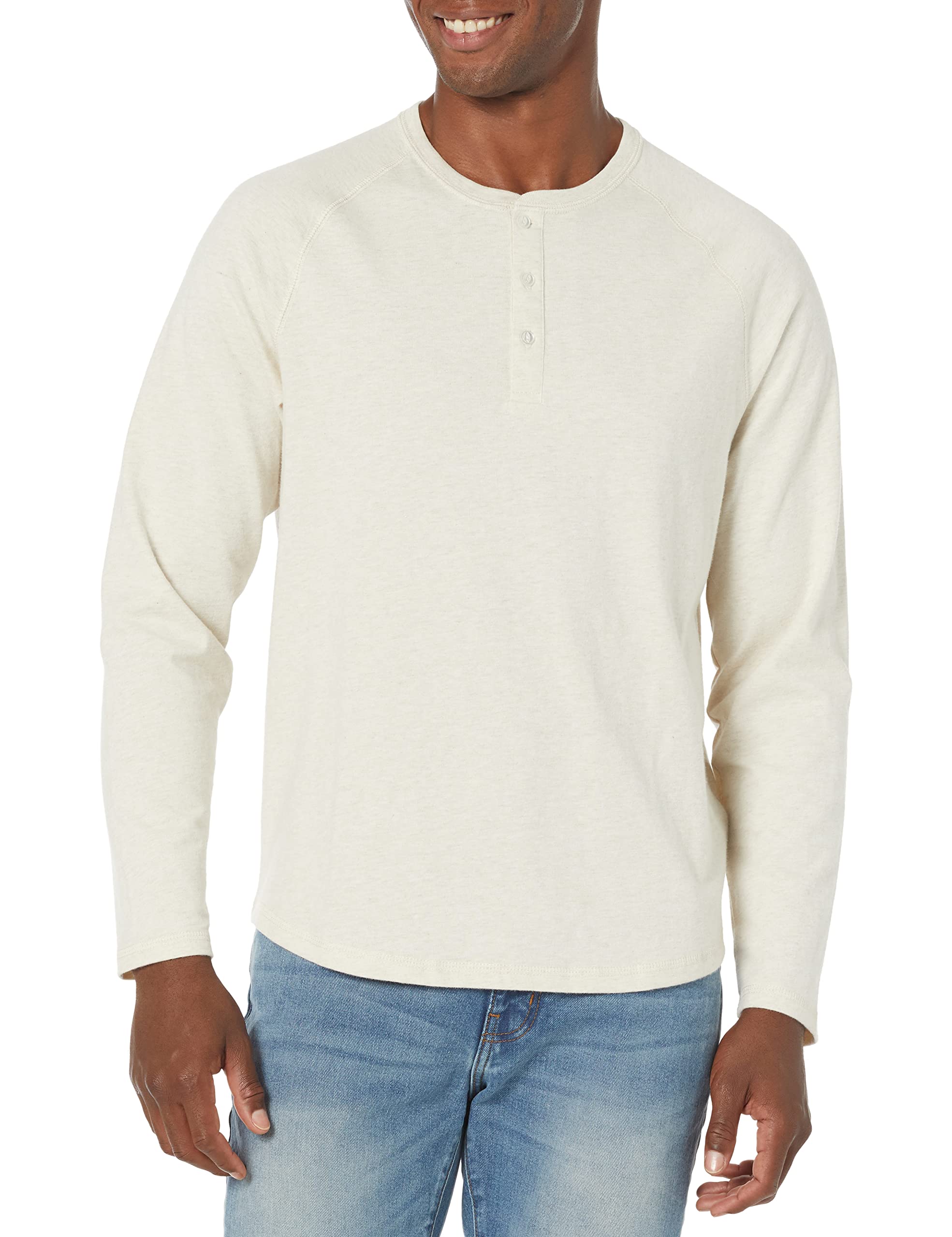 Amazon Essentials Uomo Camicia Henley a Maniche Lunghe in 100% Cotone