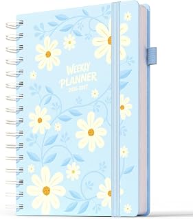 DeDeBee Academic Diary 2026-2027 Week to View, 18-Months Weekly Planner | A5 Mid Year Diary for Teacher, Students, Work & Home, July 2026 - December 2027 Wire-Bound (Blue)