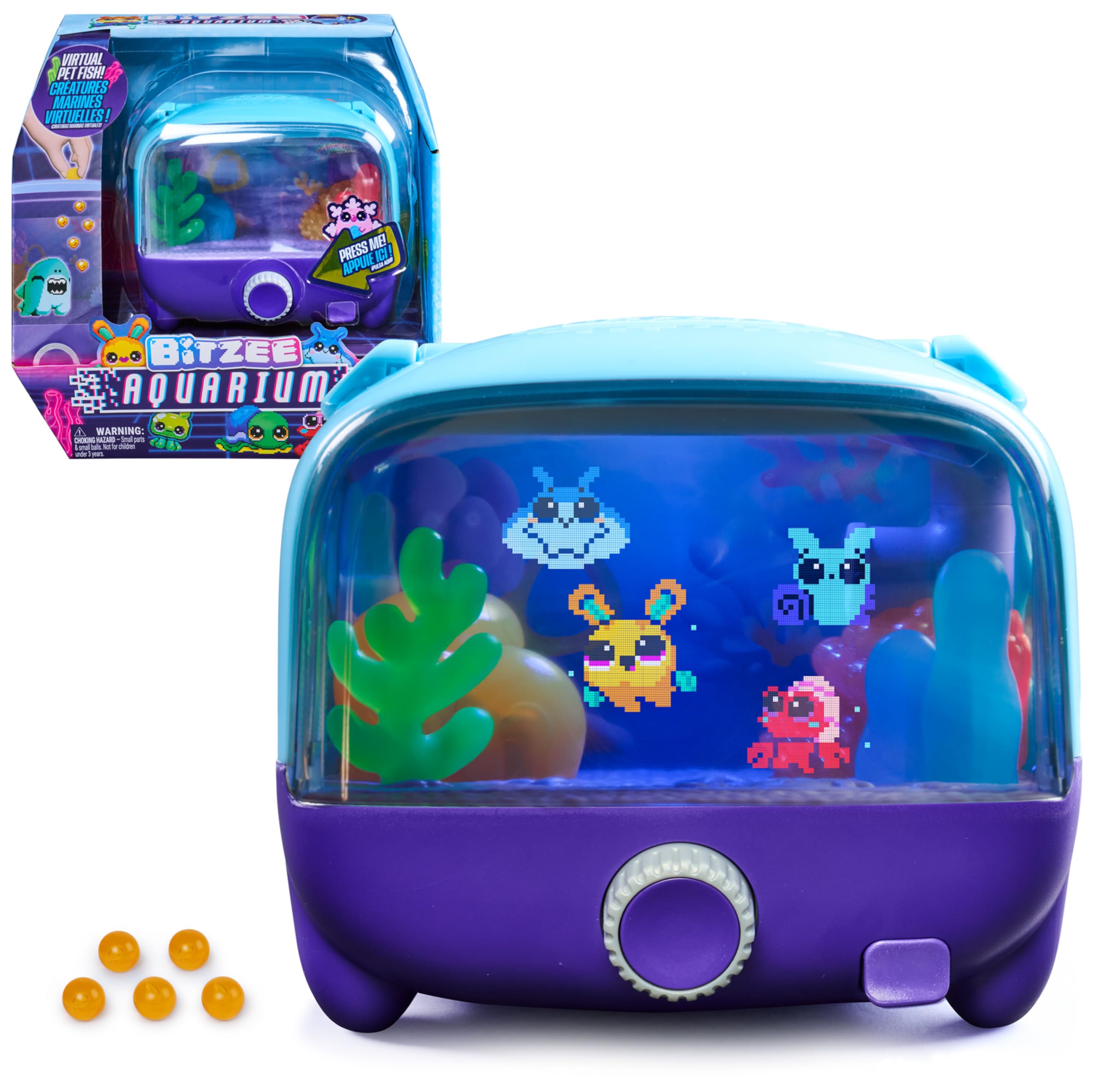 Bitzee Aquarium Interactive Fish Tank Toy & Digital Pet, Ages 5+ | Nurture 30 Vi