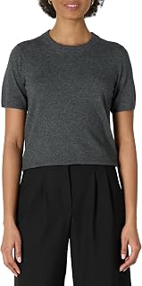 Amazon Essentials Jersey de Manga Corta y Corte Recto Mujer