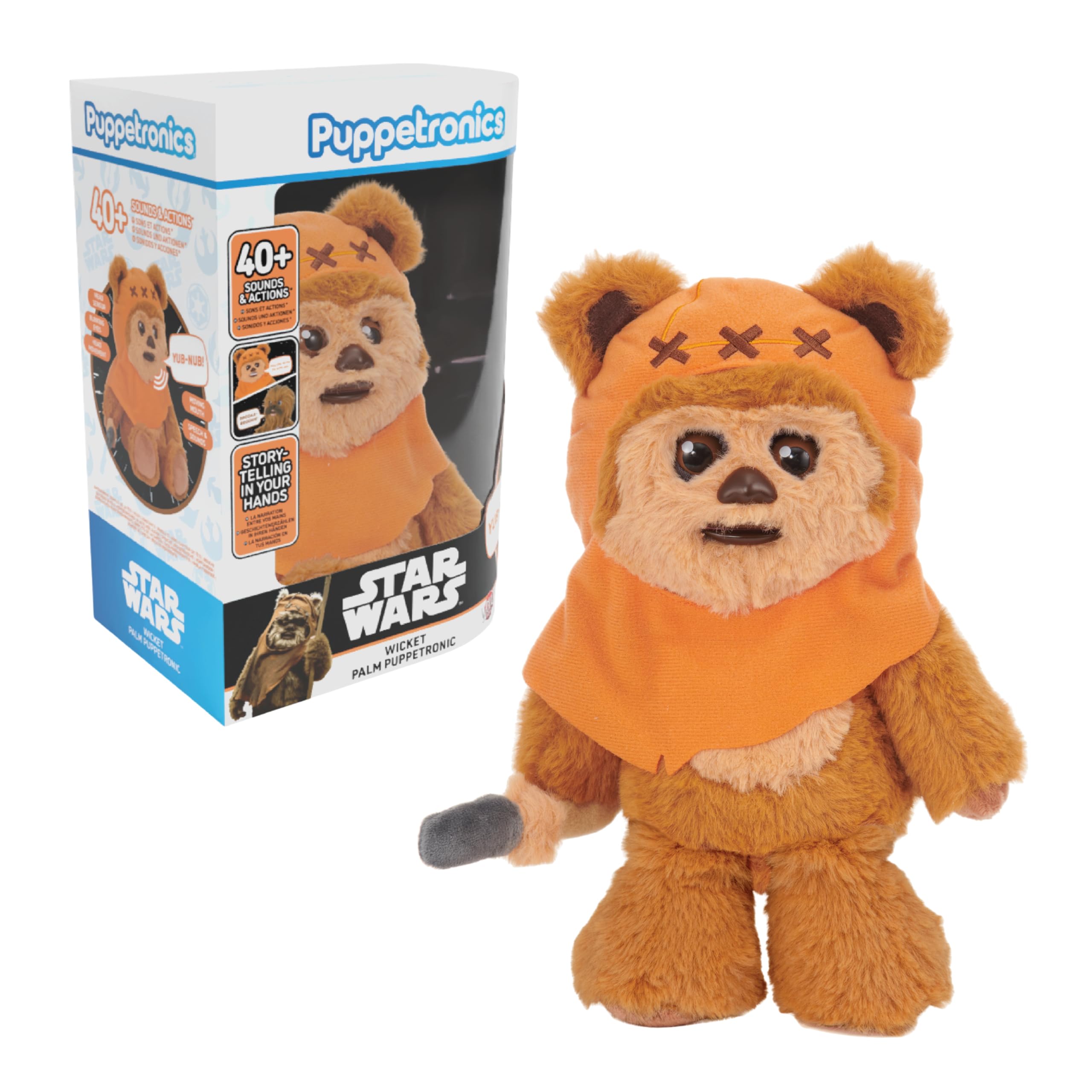 WOW! STUFF Star Wars Wicket Palm Puppetronic - Interactive Ewok Puppet Toy | Lif