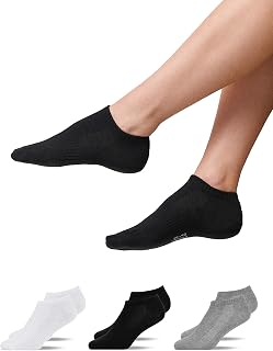 Snocks 6 Pairs of Organic Cotton Trainer Socks/Ankle Socks for Men & Women: Durable Women & Mens Trainer Socks for Day to Day Use