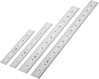 Mr. Pen- Machinist Ruler, 4 Pack, (6, 8, 12, 14 Inch) | Stainless Steel Metric & Imperial, Precision Measuring Tool, 1/64", 1/32", 0.5 mm Graduation for Engineering, Carpentry