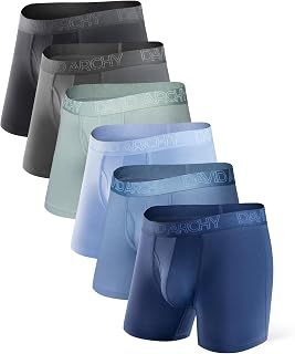 DAVID ARCHY Men's Underwear Set Breathable Soft Moisture Wicking Underwear with Fly