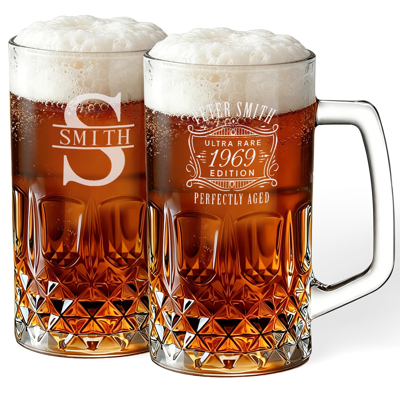 Phexilo Personalized 20oz Large Beer Mug, Custom with Engraved Name & Text | Cus